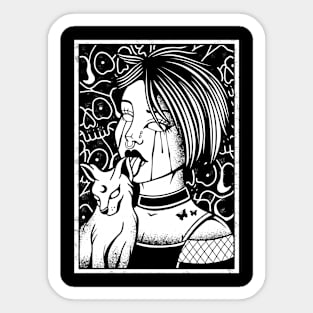 Goth Girl Tattoo Vintage Sticker